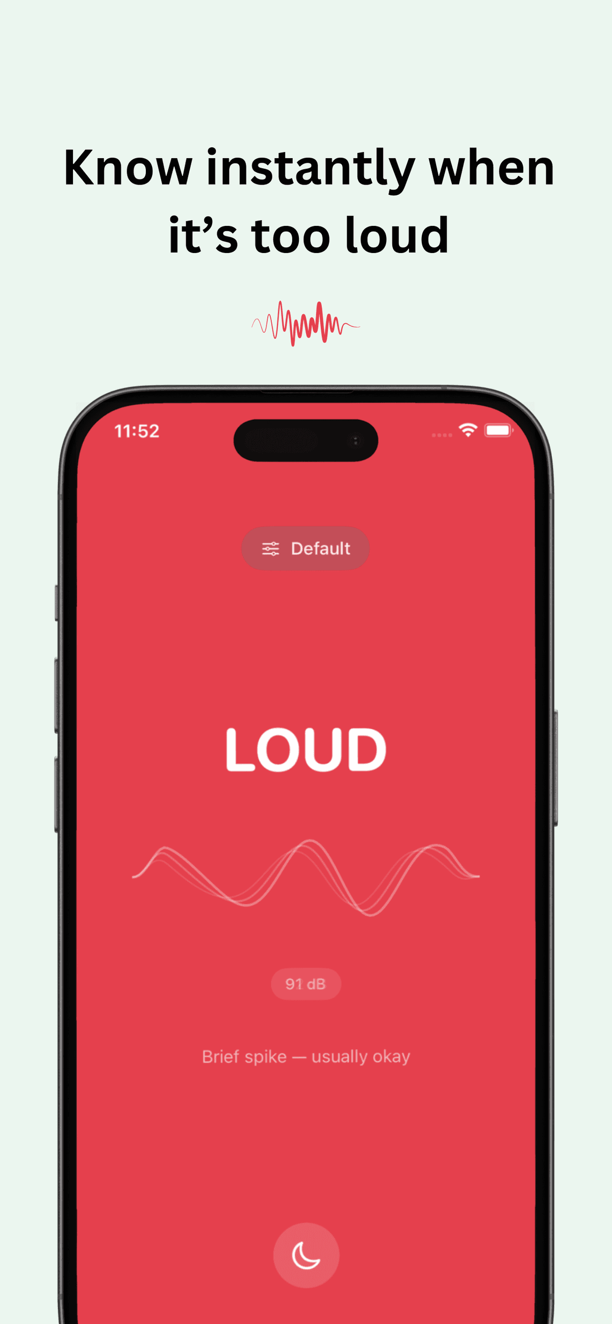 BabyHears alert for loud noise in red