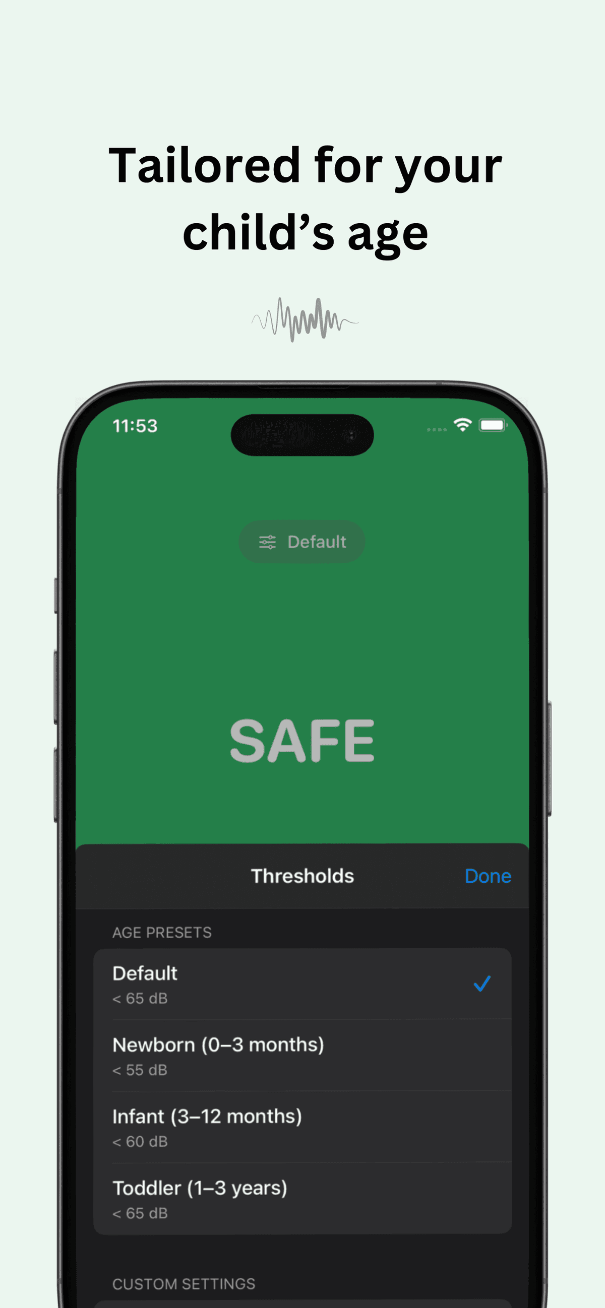 Age-based threshold presets